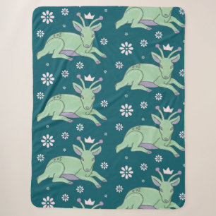 Buitenlands herten volks kunst Whimsical groene Sherpa Deken