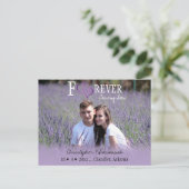 BUITENLANDSE BEWAART U de datum waarop Paars verbo Aankondigingskaart (Staand voorkant)