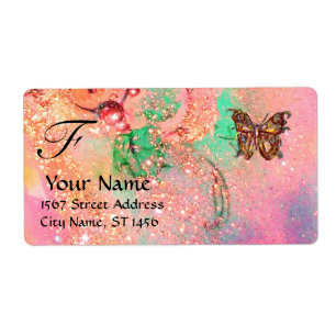 BUITENLANDSE BUITENVERPAKKING, roze groen Etiket