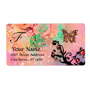 BUITENLANDSE BUITENVERPAKKING, roze groen Etiket