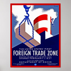 Buitenlandse handelszone poster