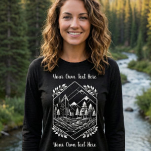 Buitenlucht Lijn Kunst Bergavontuur Uw Tekst Tri-Blend Shirt