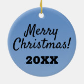 Buitenluchtballon met kerstversiering keramisch ornament (Achterkant)