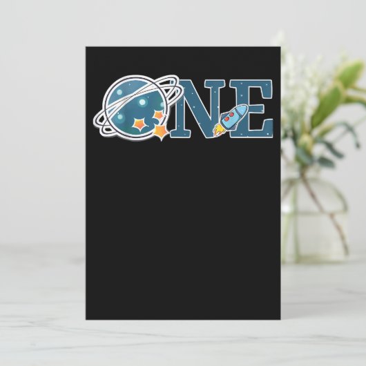 Buitenruimte 1 jaar oude verjaardag Grafische eers Save The Date (Staand voorkant)