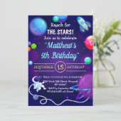 Buitenruimte 5th Birthday Blue Astronaut Planet Kaart (Staand voorkant)