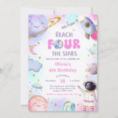 Buitenruimte Bereik VIER de sterren 4e verjaardag Kaart (Voorkant)