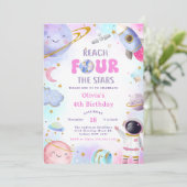 Buitenruimte Bereik VIER de sterren 4e verjaardag Kaart (Staand voorkant)