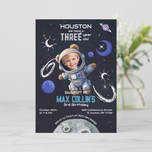 Buitenruimte Elke Leeftijd Verjaardag Uitnodiging (Staand voorkant)