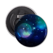 Buitenruimte en sterren button flesopener (Voorkant)