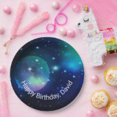 Buitenruimte en sterretjes papieren bordje (Feest)