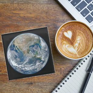 Buitenruimte, foto van planeet aarde, Coole pretav Glazen Onderzetter