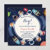 Buitenruimte Houston We Hebben Eén Jongen Baby Sho Kaart (Voorkant / Achterkant)