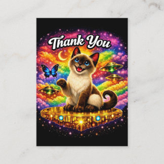 Buitenruimte Kosmische Regenboog Siamese Kat Dank Informatiekaartje