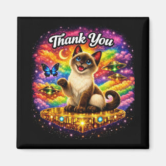 Buitenruimte Kosmische Regenboog Siamese Kat Dank Magneet