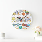 Buitenruimte: met de hand getekende  doedels grote klok (Huis)