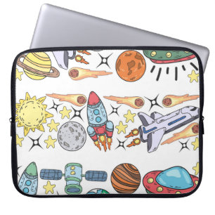 Buitenruimte: met de hand getekende doedels laptop sleeve