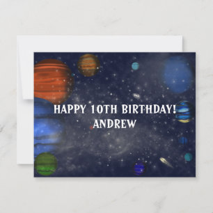 Buitenruimte met planeten en sterrenstelsels