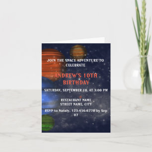 Buitenruimte met planeten en sterrenstelsels kaart