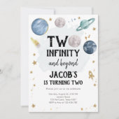 Buitenruimte Planeten Jongen Tweede Verjaardag Uit Kaart (Voorkant)