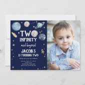 Buitenruimte Planeten Jongen Tweede Verjaardag Uit Kaart (Voorkant)