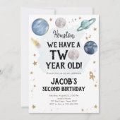 Buitenruimte Planeten Jongen Tweede Verjaardag Uit Kaart (Voorkant)