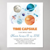Buitenruimte Planeten Verjaardag Tijd Capsule teke Poster (Voorkant)