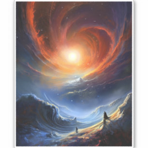 Buitenruimte Sci Fi Landschapskunst Sticker