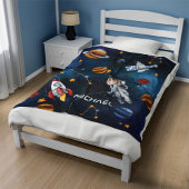 Buitenruimteastronaut moonsterren gepersonaliseerd fleece deken