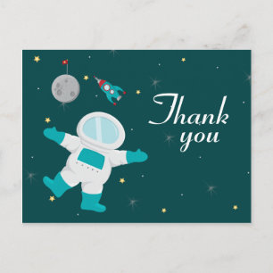 Buitenruimteastronaut verjaardag bedankt briefkaar briefkaart