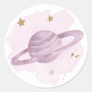 Buitenruimtecentrales Galaxy Favor Cupcake Ronde Sticker