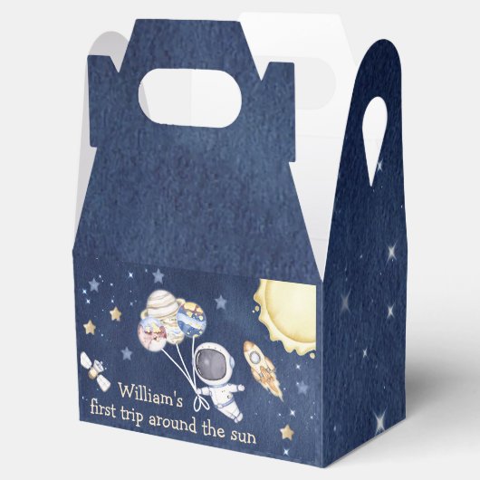 Buitenruimtecentrales Jongen Galaxy First Trip Bir Bedankdoosjes (Geopend)