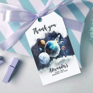 Buitenruimtecentrales Rocket Ship Hartelijk dank,  Cadeaulabel