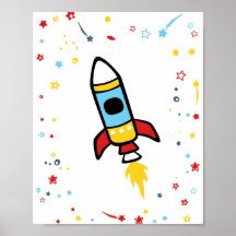 Buitenruimtedecor, Rocket print 8x10