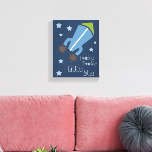 Buitenruimteschakels Twinkle Twinkle Navy Blue Canvas Afdruk (Insitu (Woonkamer))