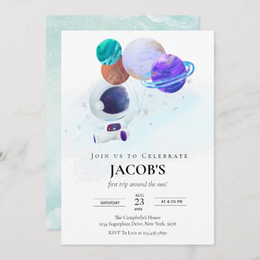 Buitenruimtetoestellen, eerste uitnodiging op zate (Voorkant / Achterkant)