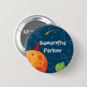 Buitenruimtetransport geboortedag-Button Ronde Button 5,7 Cm (Voorkant /achterkant)