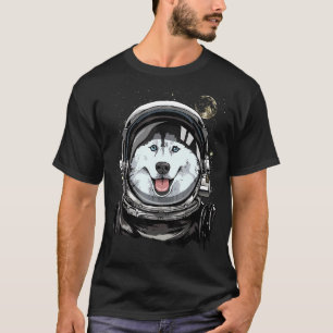 Buitenruimtetunaut Siberian Husky Pet Animal Do T-shirt