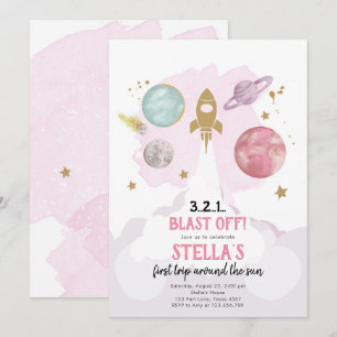 Buitenruimtevaartplanetenmeisje Eerste verjaardag  Kaart