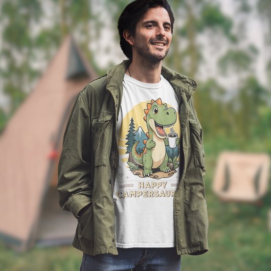 Buitenshuis Dinosaurus Camper Saurus Grappige Camp T-shirt
