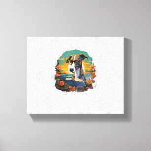 Buitenshuis Greyhound Dog Leesboek Canvas Afdruk