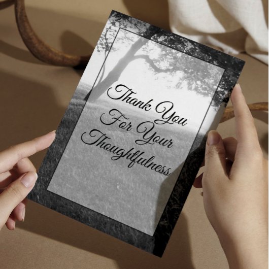 Buitenshuis Shade Black & White Wedding Bedankkaart