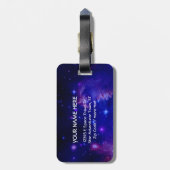 Buitenspatie Galaxy / Nebula met exploratiewoorden Bagagelabel (Achterkant verticaal)