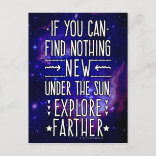 Buitenspatie Galaxy / Nebula met exploratiewoorden Briefkaart