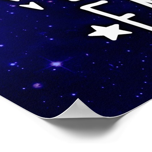 Buitenspatie Galaxy / Nebula met exploratiewoorden Poster (Hoek)