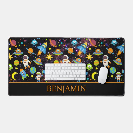 Buitenspatie Rocket Planet Black Bureaumat (Keyboard & Muis)