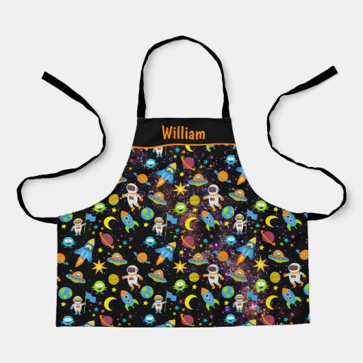 Buitenspatie Rocket Planet Black Schort (Voorkant)