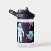 Buitenspatie Verkenner UFO-raketten Naam toevoegen Waterfles (Rechts)