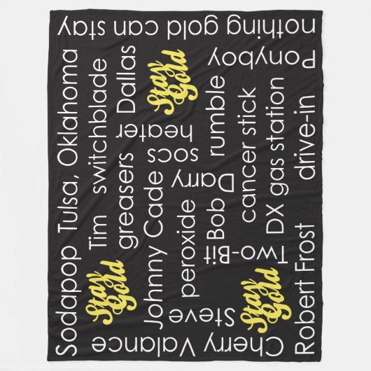 Buitenstaanders: Gold Word Cloud Fleece Deken (Voorkant)