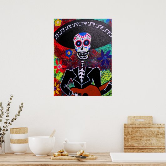 Buitenste dag van het dode Mariachi-Poster Poster (Keuken)