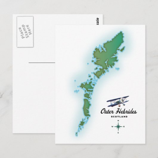 Buitenste kaart van de Hebriden Schotland (Voorkant / Achterkant)